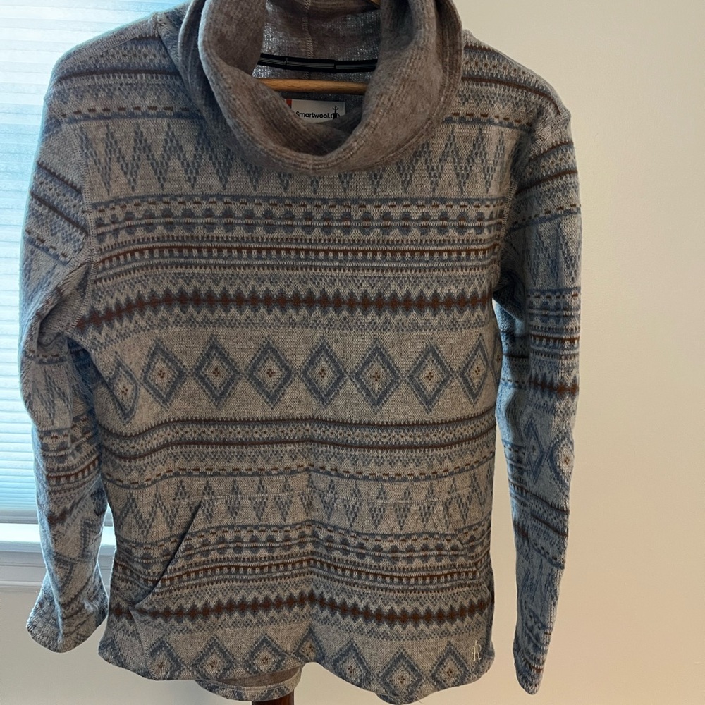 Smart Wool Women’s Geometric Pattern Sweater - Gr… - image 1